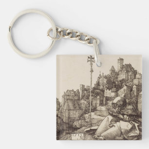 Saint Anthony Reading by Albrecht Durer Key Ring