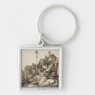 Saint Anthony Reading by Albrecht Durer Key Ring