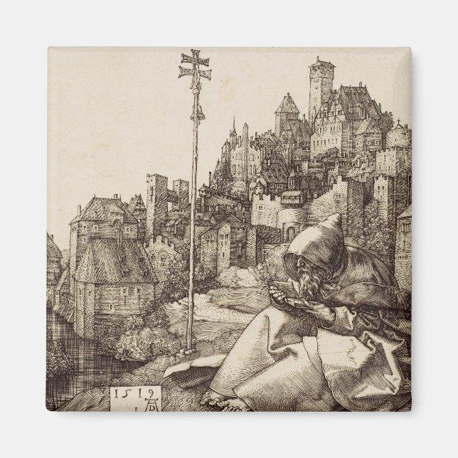 Saint Anthony Reading by Albrecht Durer Magnet (Front)