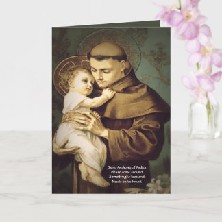 Saint Anthony Restoration Prayer of Lost Items Card