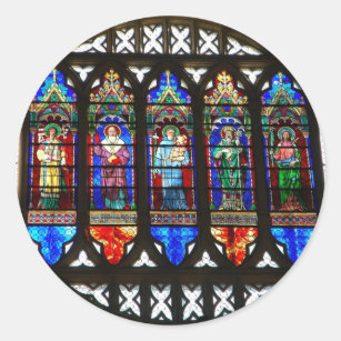 Cross Stained Glass Window Stickers Labels Zazzle Uk