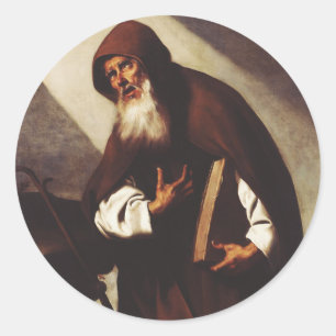 Saint Anthony the Great Desert Hermit Art Classic Round Sticker