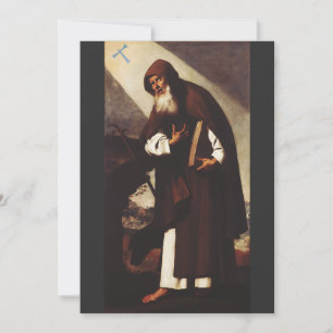 Saint Anthony the Great Desert Hermit Art Holiday Card