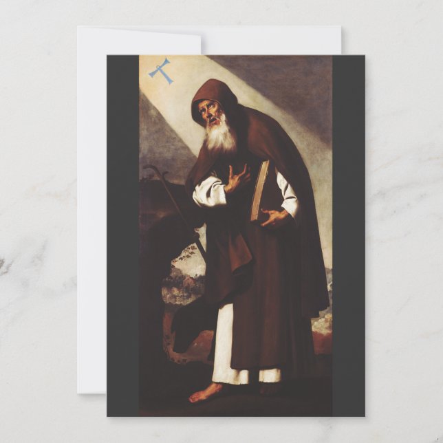 Saint Anthony the Great Desert Hermit Art Invitation (Front)