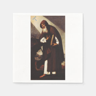 Saint Anthony the Great Desert Hermit Art Napkin