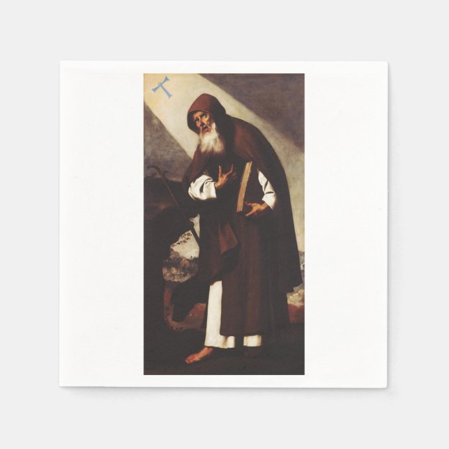 Saint Anthony the Great Desert Hermit Art Napkin (Front)