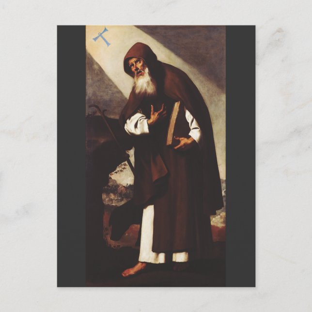 Saint Anthony the Great Desert Hermit Art Postcard (Front)