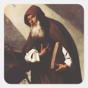Saint Anthony the Great Desert Hermit Art Square Sticker