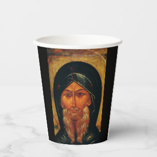 Saint Anthony the Great Orthodox Fine Art Paper Cups