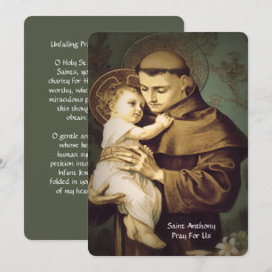 Saint Anthony Unfailing Prayer Holiday Card