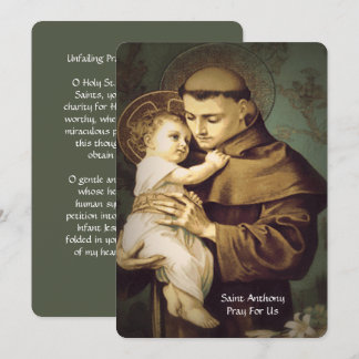 Saint Anthony Unfailing Prayer Holiday Card