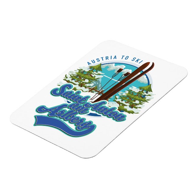 Saint Anton am Arlberg Austria Ski logo Magnet (Left Side)