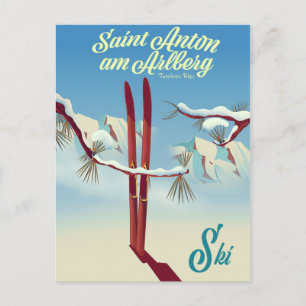 Saint Anton am Arlberg, Tyrolean Alps, Austria Ski Postcard
