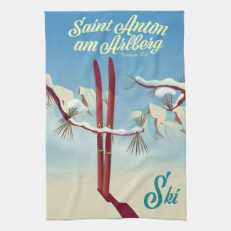 Saint Anton am Arlberg, Tyrolean Alps, Austria Ski Tea Towel