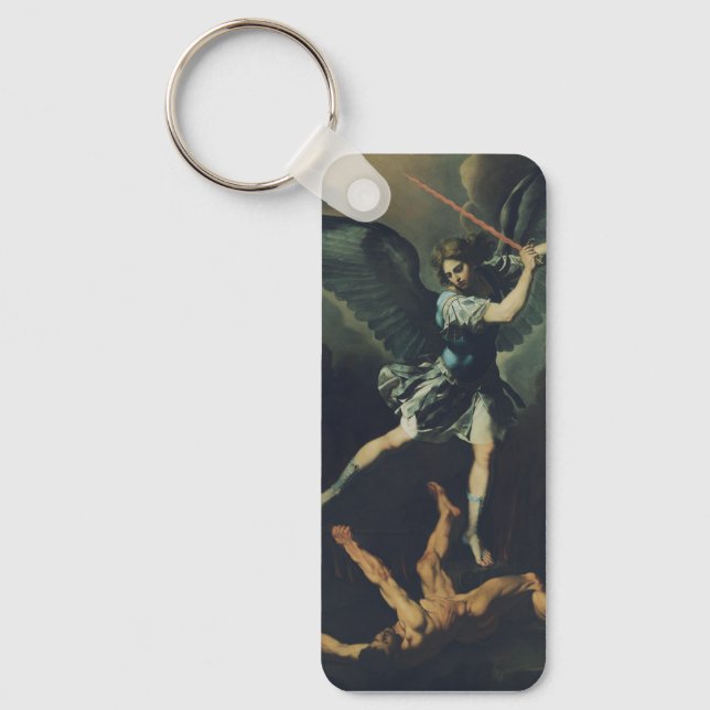 Saint Archangel Michael defeats the devil Key Ring (Front)