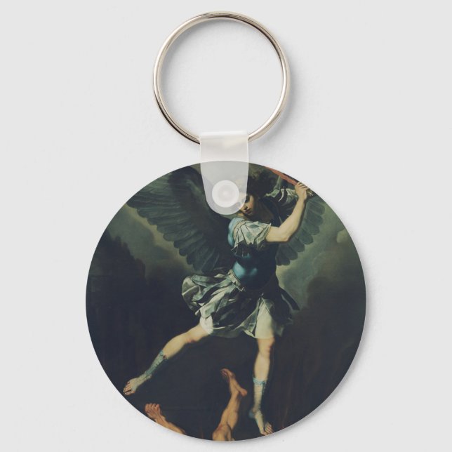 Saint Archangel Michael defeats the devil Key Ring (Front)