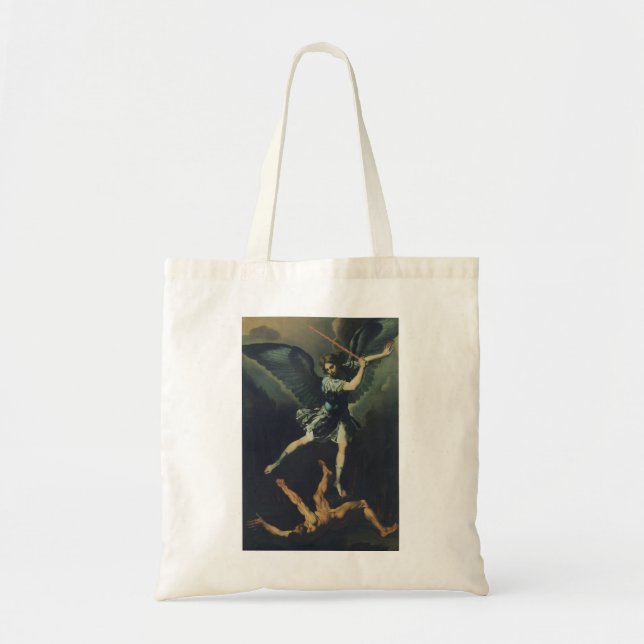 Saint Archangel Michael defeats the devil Tote Bag (Front)