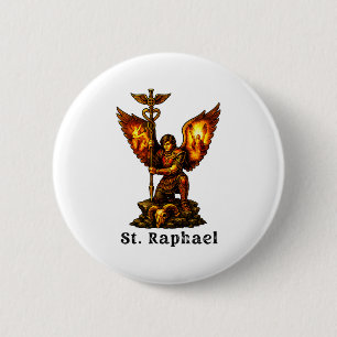 Saint Archangel Raphael Christian Art Faith 6 Cm Round Badge