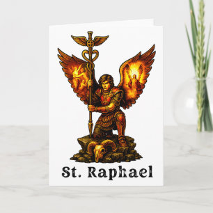 Saint Archangel Raphael Christian Art Faith Card