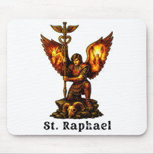 Saint Archangel Raphael Christian Art Faith Mouse Mat