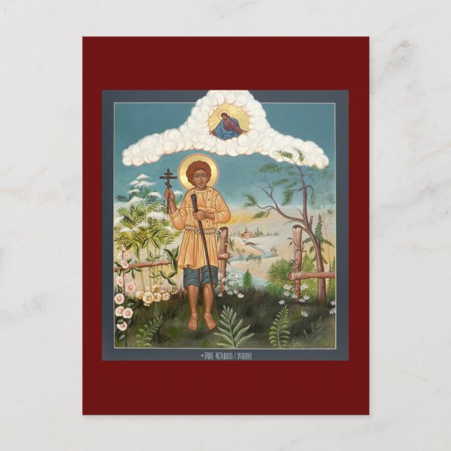 Saint Artemius of Verkola Icon Prayer Card (Front)