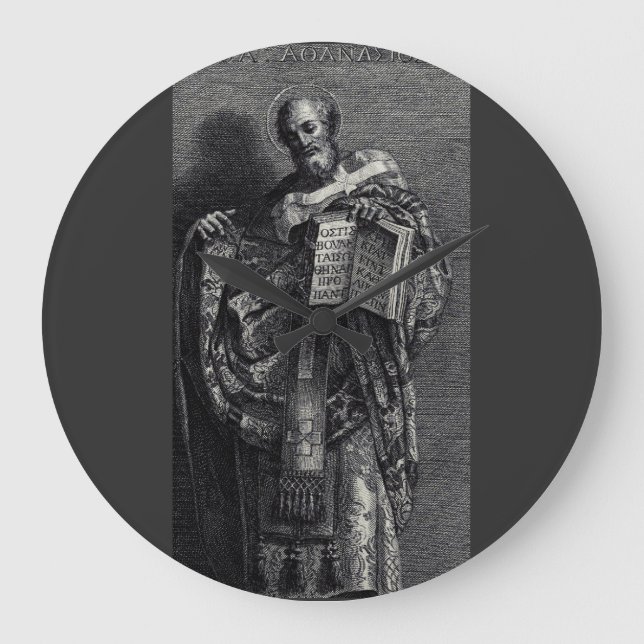Saint Athanasius of Alexandria Graphic Art Large Clock (Front)