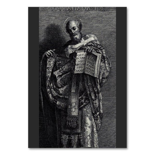 Saint Athanasius of Alexandria Graphic Art Table Number (Front)