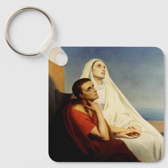 Saint Augustine and Saint Monica Key Ring (Front)