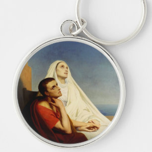Saint Augustine and Saint Monica Key Ring