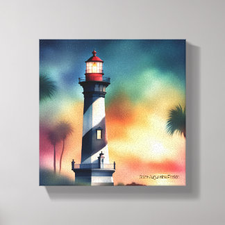 Saint Augustine Florida Lighthouse Art V133 Canvas Print