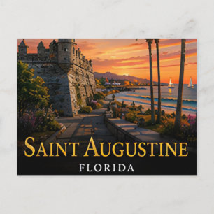 Saint Augustine Florida Oldest City Coastal Travel Postcard