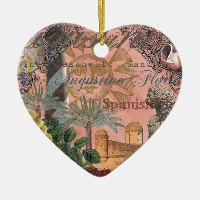 saint augustine florida travel antique art ceramic tree decoration (Front)