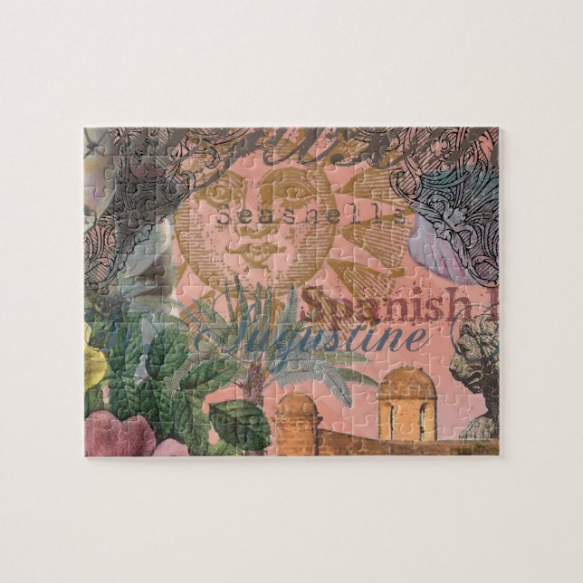 saint augustine florida travel antique art jigsaw puzzle (Horizontal)