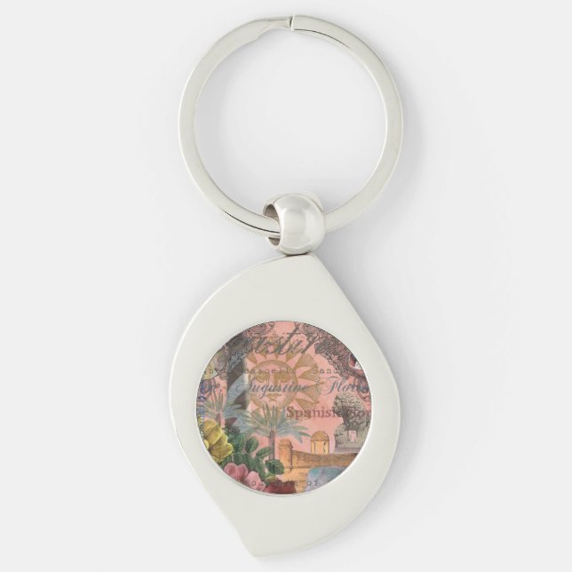 saint augustine florida travel antique art key ring (Front)