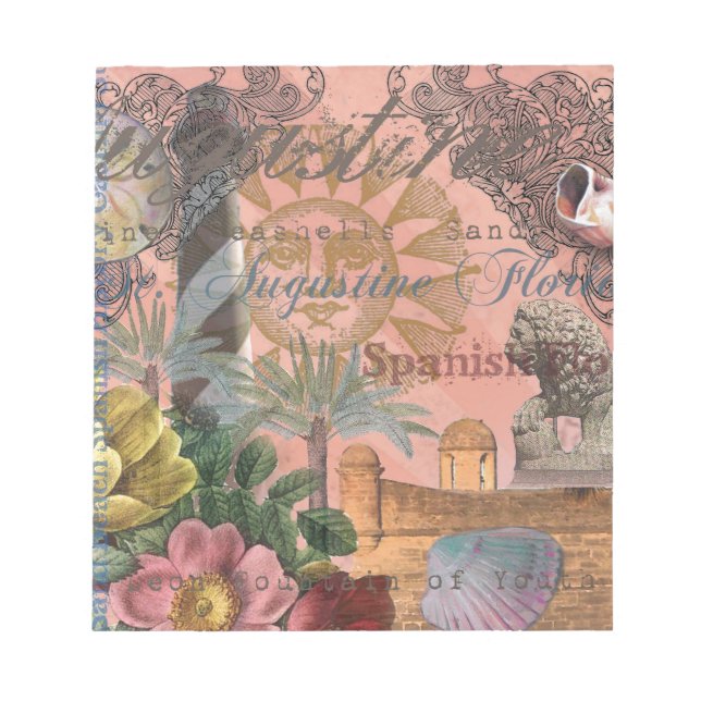 saint augustine florida travel antique art notepad (Front)