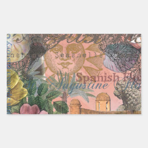 saint augustine florida travel antique art rectangular sticker