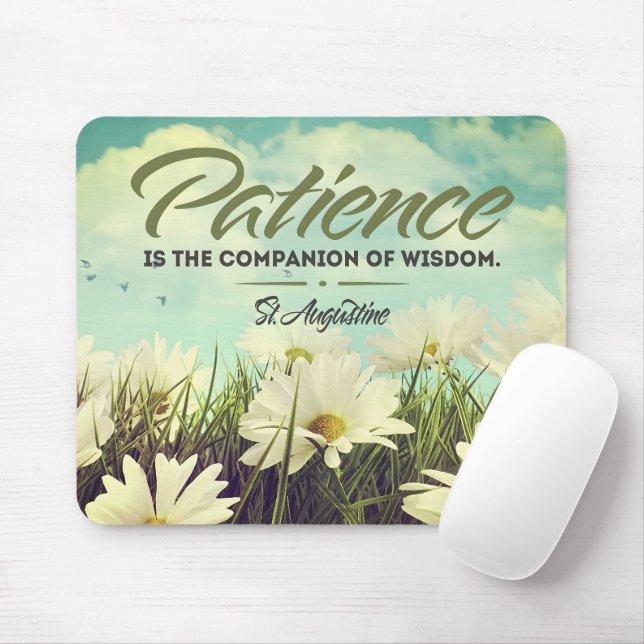Saint Augustine Inspirational Quote "Patience" Mouse Mat (With Mouse)