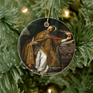 Saint Augustine of Hippo Ceramic Tree Decoration