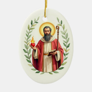 Saint Augustine of Hippo God's Peace and Blessings Ceramic Tree Decoration