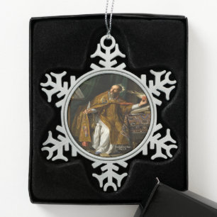 Saint Augustine of Hippo Snowflake Pewter Christmas Ornament