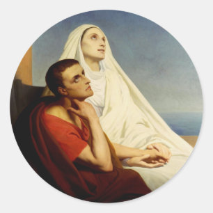 Saint Augustine & Saint Monica Art Print Classic Round Sticker
