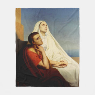 Saint Augustine & Saint Monica Art Print Fleece Blanket