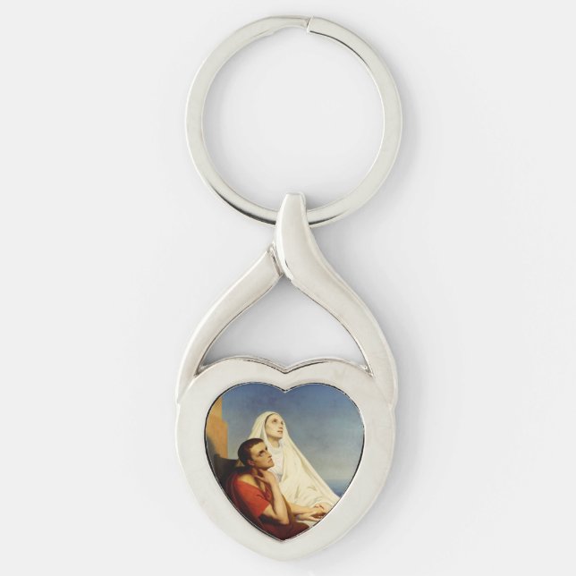 Saint Augustine & Saint Monica Art Print Key Ring (Front)