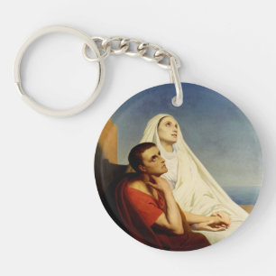 Saint Augustine & Saint Monica Art Print Key Ring