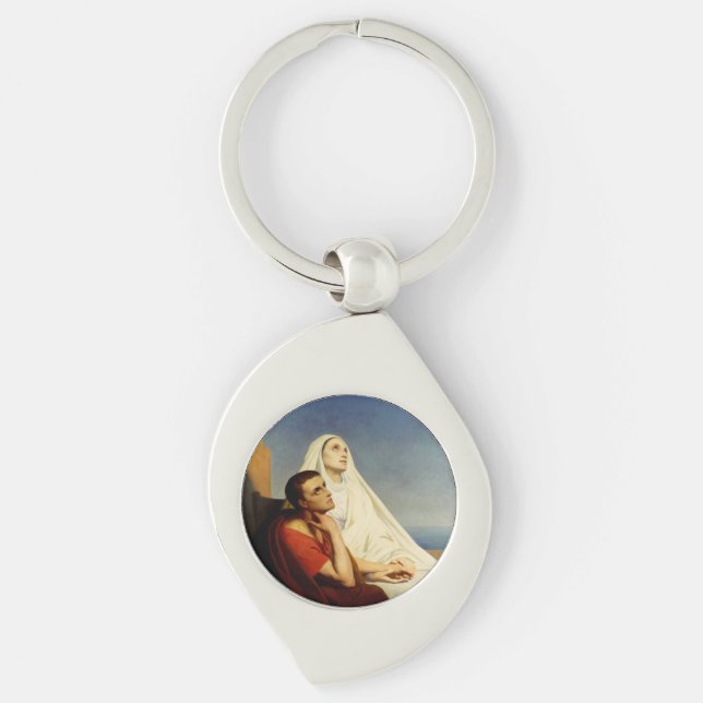 Saint Augustine & Saint Monica Art Print Key Ring (Front)