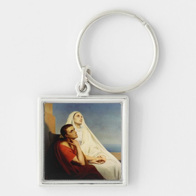 Saint Augustine & Saint Monica Art Print Key Ring (Front)