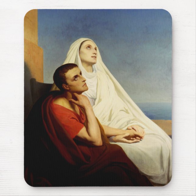 Saint Augustine & Saint Monica Art Print Mouse Mat (Front)