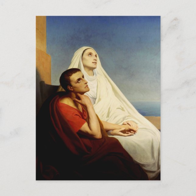 Saint Augustine & Saint Monica Art Print Postcard (Front)