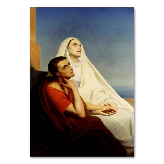 Saint Augustine & Saint Monica Art Print Table Number (Front)