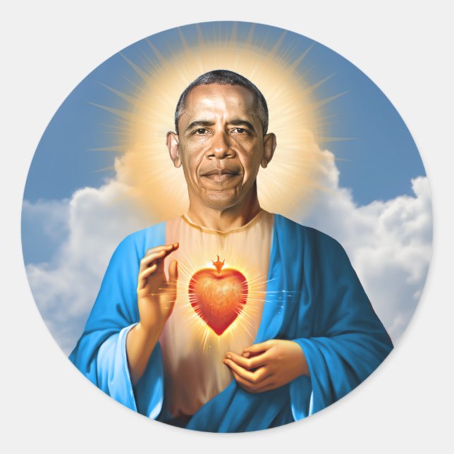 Saint Barack Obama Prayer Candle Classic Round Sticker (Front)